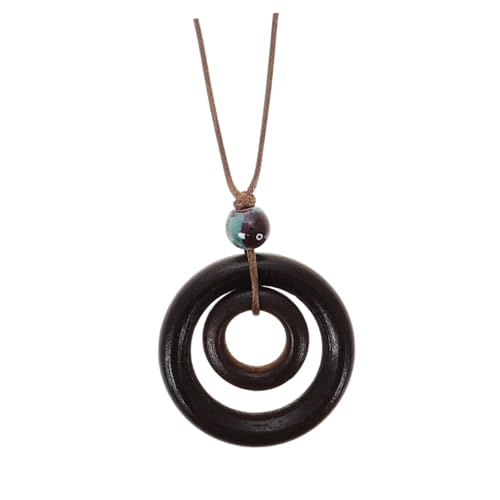 Hemobllo Vintage Holz Halskette Damen Boho Stil Lange Doppelte Holzringe Anhänger Vielseitiger Statement Schmuck für Frühling Herbst Komfortable Natürliche Langkette für Frauen Hemobllo Vintage Holz Halskette Damen Boho Stil Lange Doppelte Holzringe Anhänger Vielseitiger Statement Schmuck für Frühling Herbst Komfortable Natürliche Langkette für Frauen von Hemobllo