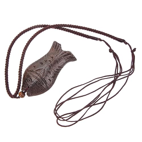 Hemobllo Vintage Holzfisch Halskette Damen Herren Leichtes Holz Anhänger Langes Ketten Schmuckstück Hautfreundlich Vielseitig für Alltag und Party von Hemobllo