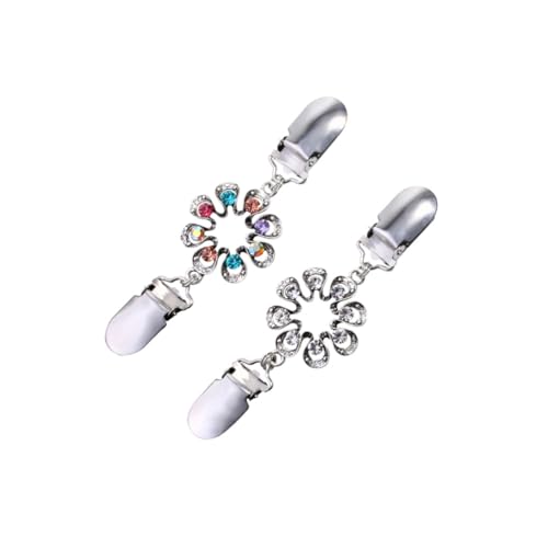 Hemobllo Vintage Strickjacken Clips aus Langlebiger Legierung mit Blumenmotiv und Strass Sichere Umhang Verschlüsse für Pullover und Cardigans Elegant für Hochzeit Alltag Geschenkidee von Hemobllo