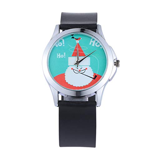 Hemobllo Herrenuhrenarmbänder Weihnachten Quarz Uhr Cartoon Analoge Anzeige Uhr mit PVC-Armband Armbanduhren für Frauen M?nner Weihnachten Party Gunst Geschenk Tasche Füller Himmelblau von Hemobllo