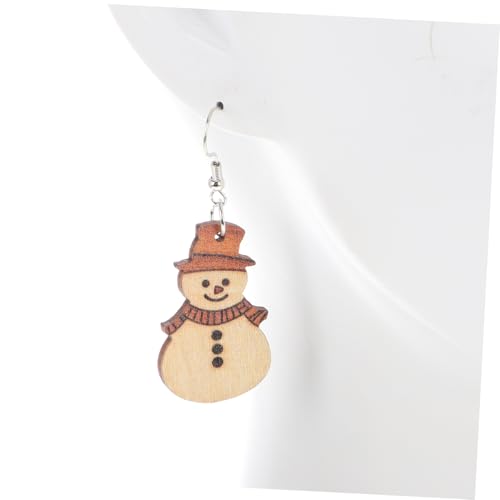 Hemobllo Weihnachtliche Holzohrringe Schneemann Design Minimalistisch Elegant Handgefertigt Robust Damen Mädchen Festliche Schmuckaccessoires für Weihnachtsfeier und Alltag von Hemobllo