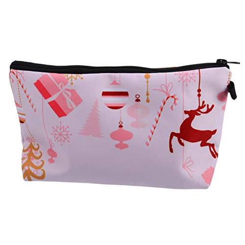 Hemobllo Weihnachtliche Kosmetiktasche Reise Organizer mit Reißverschluss Leichtes Strapazierfähiges Make Up Täschchen für Damen zur Aufbewahrung von Kosmetik Lippenstift und von Hemobllo