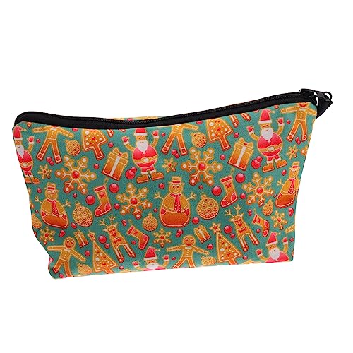 Hemobllo Weihnachtliche Kulturtasche mit Reißverschluss Wasserabweisende Kosmetiktasche für Damen und Herren Outdoor Makeup Bag Portable Aufbewahrungstasche für Reisen Camping und Alltag von Hemobllo