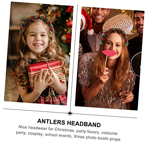 Hemobllo Weihnachtlicher Glocken Haarreif mit und Blumenkranz Leichtes Sicheres Stirnband für Damen Festliche Haarschmuckdekoration zu Weihnachten und Partys von Hemobllo