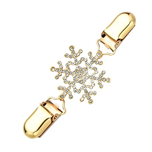 Hemobllo Weihnachtlicher Schalclip Schneeflocken Brosche Strass Pullover Clip für Shirts und Cardigans Modischer Stola Clip als Schonend und Sicher für Kleidung von Hemobllo