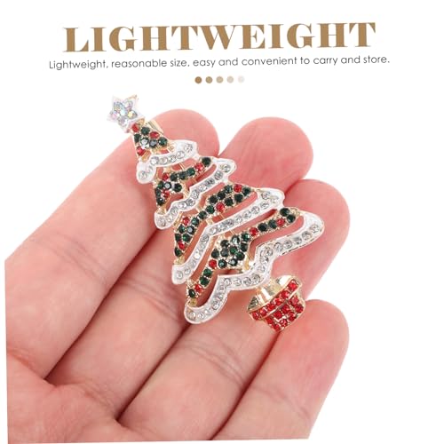 Hemobllo Weihnachtsbaum Brosche aus Langlebigem mit Funkelnden Strasssteinen Festlicher Anstecker für Kleidung und Taschen Vielseitiges Accessoire für Weihnachten Party und von Hemobllo