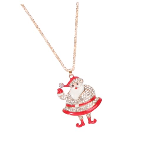Hemobllo Weihnachtsmann Anhänger Halskette Damen Modisch Festlich Schmuck für Weihnachten Party Sweater Chain Accessoire von Hemobllo