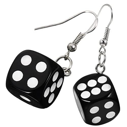 Hemobllo Würfel Ohrringe Damen Hängend Statement Würfelanhänger Schwarz Leicht Komfortabel Handgefertigt Für Alltag Party von Hemobllo