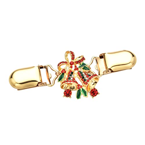 Hemobllo Xmas Bell Sweater Clip mit Funkelnden Strasssteinen Eleganter Weihnachts Cardigan Clip für Damen und Mädchen Festlicher Broschenverschluss für Pullover und Strickjacken Schonend von Hemobllo