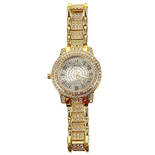 Hemobllo Zarte Diamantuhr Für Herren Mit Diamanten Modische Armbanduhr Robuste Edelstahl Uhr Präzise Quarzbewegung Stilvolle Uhr Für Geschäftsleute Geschenkidee Für Männer von Hemobllo