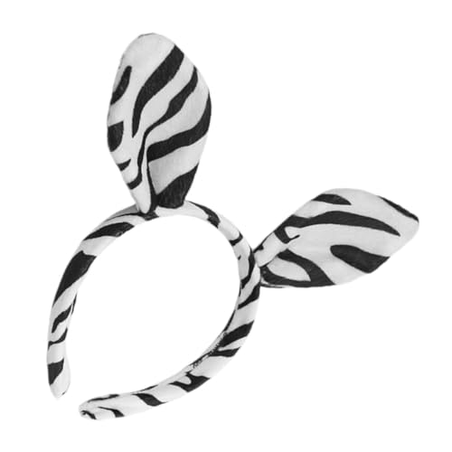 Hemobllo Stirnband Mit Zebra-ohren Haar-accessoire Für Cosplay Halloween Tiermotiv Kopfschmuck Waschen Des Gesichts Kostüm-stirnband Für Frauen von Hemobllo