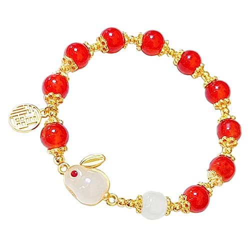Hemobllo Zodiac Rabbit Armband für Frauen Elegantes Handgefertigtes Schmuckstück mit Perlenakzent für Kleine Frauen zu Weihnachten und Besonderen Anlässen von Hemobllo