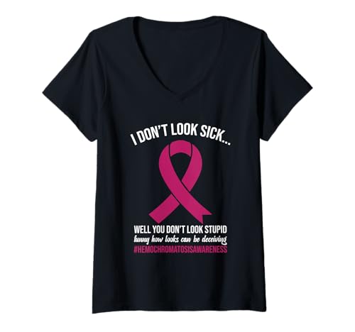 Damen Awareness Month Awareness Hämochromatose T-Shirt mit V-Ausschnitt Damen Awareness Month Awareness Hämochromatose T-Shirt mit V-Ausschnitt von Hemochromatosis Outfit For Hemochromatosis Warrior