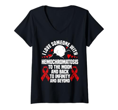 Damen Hämochromatose Bewusstsein Krieger Love You Hämochromatose T-Shirt mit V-Ausschnitt Damen Hämochromatose Bewusstsein Krieger Love You Hämochromatose T-Shirt mit V-Ausschnitt von Hemochromatosis Outfit For Hemochromatosis Warrior