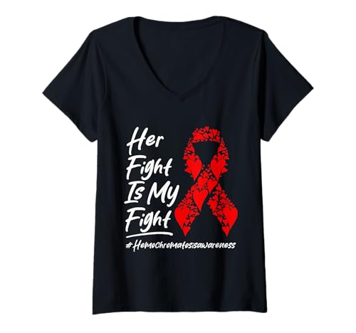 Damen Hämochromatose Krieger Mein Kampf Hämochromatose Bewusstsein T-Shirt mit V-Ausschnitt Damen Hämochromatose Krieger Mein Kampf Hämochromatose Bewusstsein T-Shirt mit V-Ausschnitt von Hemochromatosis Outfit For Hemochromatosis Warrior