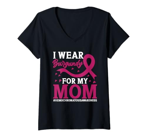 Damen Hämochromatose Krieger Mutter Mutter Hämochromatose Bewusstsein T-Shirt mit V-Ausschnitt Damen Hämochromatose Krieger Mutter Mutter Hämochromatose Bewusstsein T-Shirt mit V-Ausschnitt von Hemochromatosis Outfit For Hemochromatosis Warrior