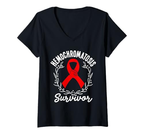Damen Hämochromatose Krieger Survivor Hämochromatose Bewusstsein T-Shirt mit V-Ausschnitt Damen Hämochromatose Krieger Survivor Hämochromatose Bewusstsein T-Shirt mit V-Ausschnitt von Hemochromatosis Outfit For Hemochromatosis Warrior