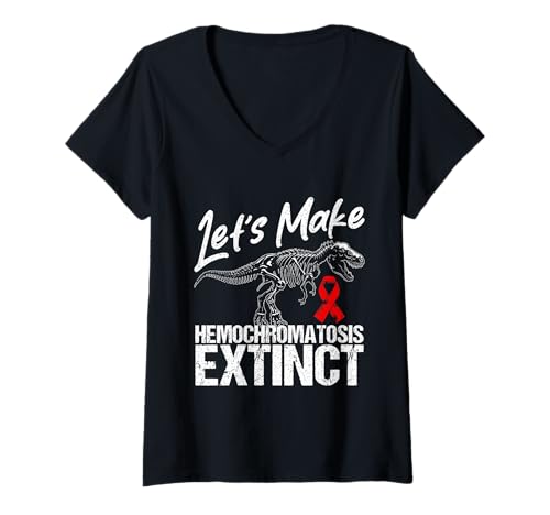 Damen Hämochromatose Krieger Survivor ausgestorbene Hämochromatose T-Shirt mit V-Ausschnitt Damen Hämochromatose Krieger Survivor ausgestorbene Hämochromatose T-Shirt mit V-Ausschnitt von Hemochromatosis Outfit For Hemochromatosis Warrior