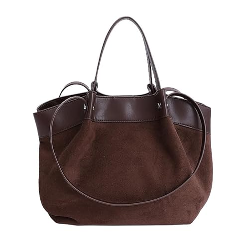 Hemoravoma Handtasche Damen Mittelgroß Tote Bag Wildleder Shopper Tasche Elegante Umhängetasche Groß Schultertasche Henkeltaschen Shopper Bag Handbags Tragetasche Beuteltasche für Einkaufen Reisen von Hemoravoma