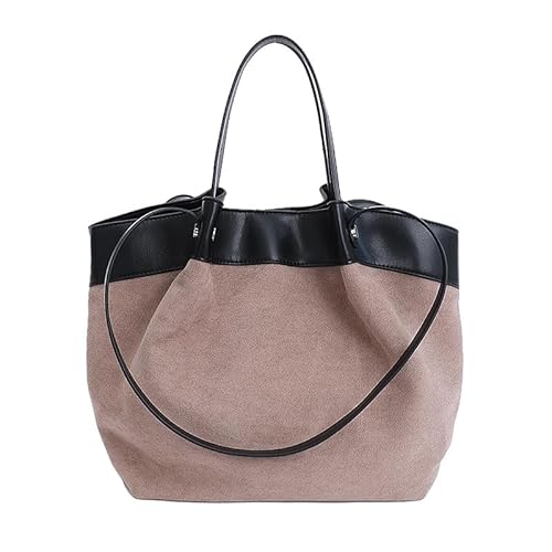 Hemoravoma Handtasche Damen Mittelgroß Tote Bag Wildleder Shopper Tasche Elegante Umhängetasche Groß Schultertasche Henkeltaschen Shopper Bag Handbags Tragetasche Beuteltasche für Einkaufen Reisen von Hemoravoma