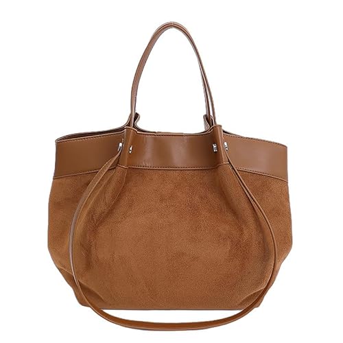 Hemoravoma Handtasche Damen Mittelgroß Tote Bag Wildleder Shopper Tasche Elegante Umhängetasche Groß Schultertasche Henkeltaschen Shopper Bag Handbags Tragetasche Beuteltasche für Einkaufen Reisen von Hemoravoma