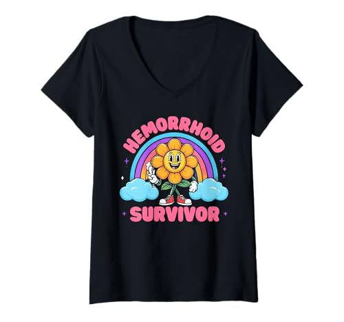 Damen Lustiges sarkastisches Y2K-Meme-Shirt für Überlebende von Hämorrhoiden T-Shirt mit V-Ausschnitt Damen Lustiges sarkastisches Y2K-Meme-Shirt für Überlebende von Hämorrhoiden T-Shirt mit V-Ausschnitt von Hemorrhoid Survivor Sarcastic Y2K Meme