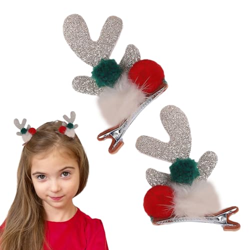 Geweih Weihnachtshaarnadeln,Weihnachtshaarspangen | Rentiergeweihohren Haarspangen,Geweih-Haarschmuck, Haarschmuck für Freunde, Frauen, Mädchen, Geburtstagsgeschenk Hemousy von Hemousy