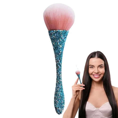 Hemousy Fixierpuderpinsel, Rougepinsel für Wangen - Reise-Rougepinsel, loser Puderpinsel | Puder-Grundierungspinsel mit weichen Borsten, flexibles Gesichts-Make-up-Werkzeug für Frauen, Mädchen, von Hemousy