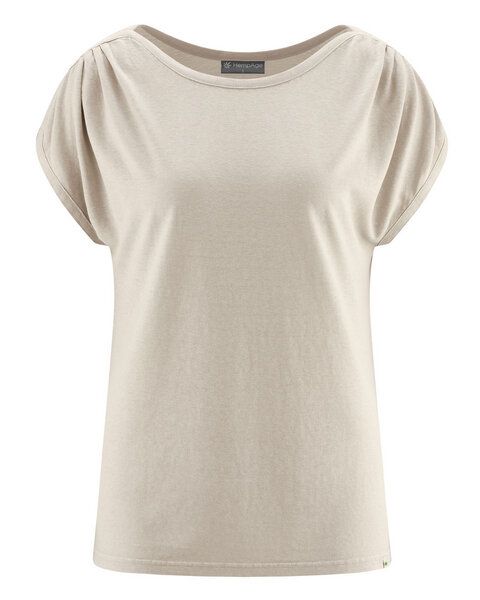 HempAge Ärmelloses Damen-Shirt mit U-Boot Halsausschnitt Hanf/Biobaumwolle von HempAge