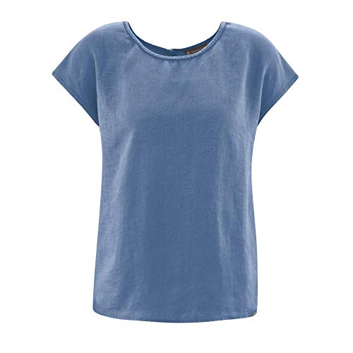 HempAge Damen 100% Hanf Bluse, Farbe: Blueberry, Gr.: M von HempAge