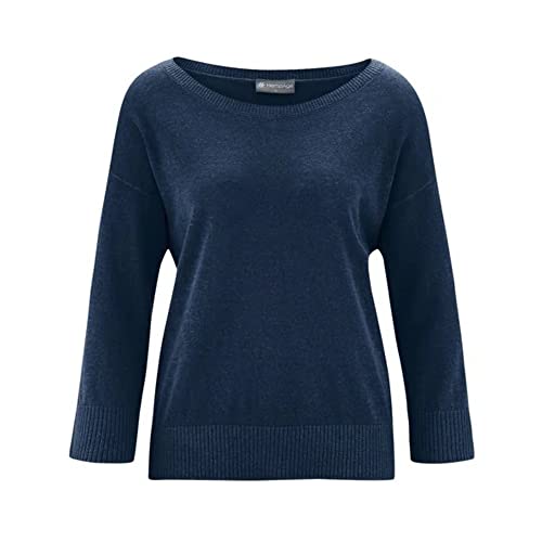 HempAge Damen Bio-Pullover, Navy, Gr. L von HempAge