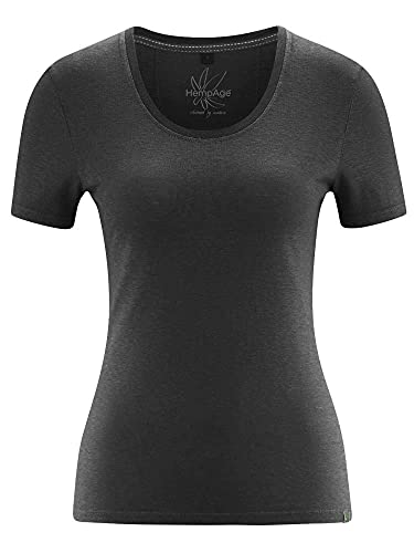 HempAge Damen Bio-T-Shirt, Black, Gr. XL von HempAge