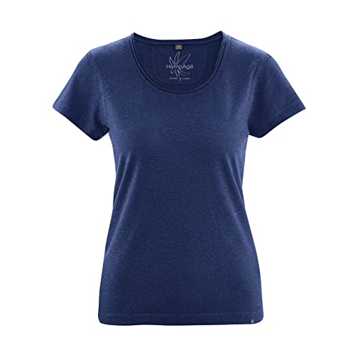 HempAge Damen Hanf T-Shirt, Farbe: Night, Gr.: XL von HempAge