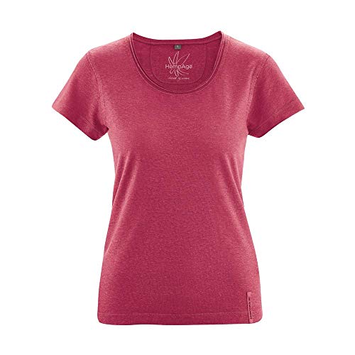 HempAge Damen Hanf T-Shirt (L, Sangria) von HempAge