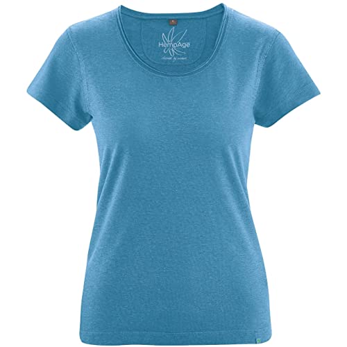 HempAge Damen Hanf T-Shirt (L, Wave) von HempAge