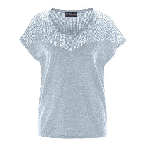 HempAge Damen Kurzarmshirt Hanf/Bio-Baumwolle Platinum L von HempAge