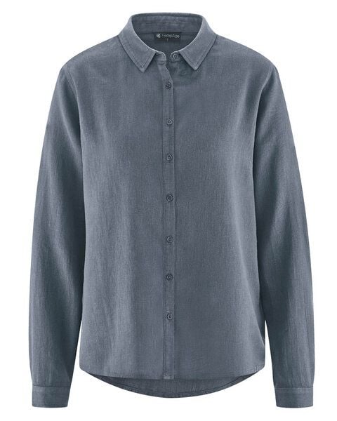 HempAge Damen Langarm-Bluse Hanf/Bio-Baumwolle von HempAge