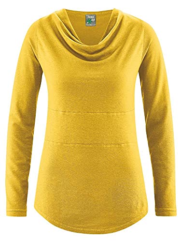 HempAge Damen Langarm-Shirt Rhianna Hanf/Bio-Baumwolle, Curry, Gr. M von HempAge