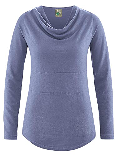 HempAge Damen Langarm-Shirt Rhianna Hanf/Bio-Baumwolle, Lavender, Gr. L von HempAge