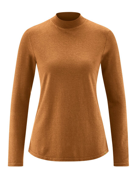 HempAge Damen Langarm-Shirt mit Stehkragen Hanf/Bio-Baumwolle von HempAge