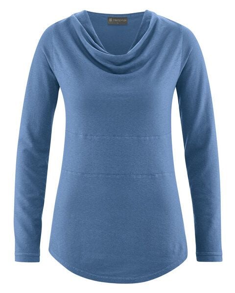 HempAge Damen Langarmshirt mit Wasserfallkragen Hanf/Biobaumwolle HempAge Damen Langarmshirt mit Wasserfallkragen Hanf/Biobaumwolle von HempAge