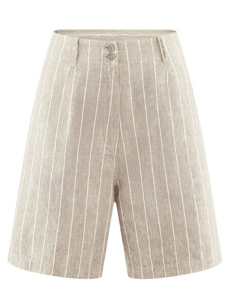 HempAge Damen Nadelstreifen Bermuda Shorts/kurze Hose Hanf/Bio-Baumwolle von HempAge