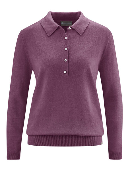 HempAge Damen Polo-Strickpullover Hanf/Bio-Baumwolle von HempAge