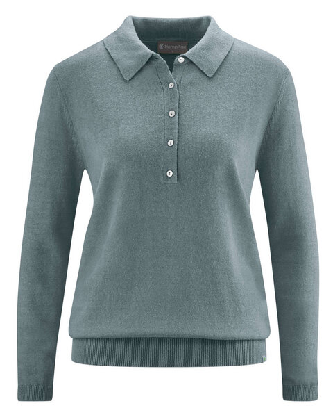 HempAge Damen Polo-Strickpullover Hanf/Bio-Baumwolle von HempAge