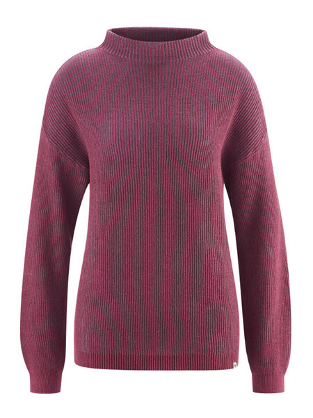 HempAge Damen Strick-Pullover mit Kelchkragen Hanf/Bio-Baumwolle von HempAge