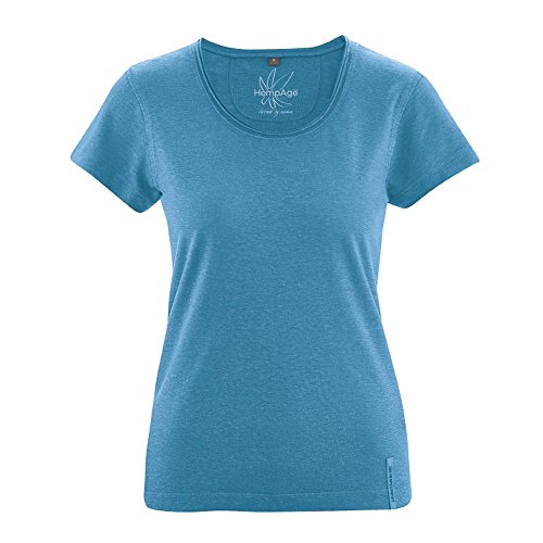 HempAge Damen T-Shirt Breeze Aus Bio Baumwolle und Hanf (M, Atlantic) von HempAge