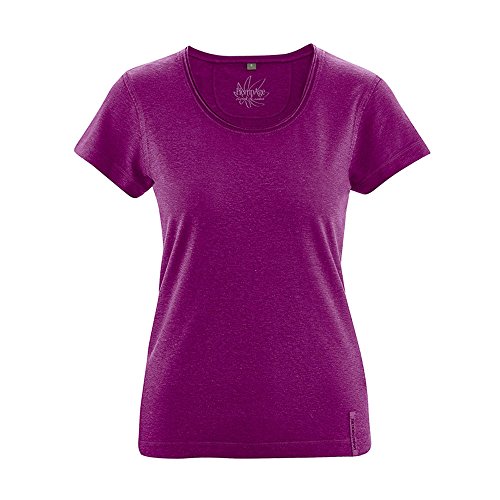 HempAge Damen T-Shirt Breeze aus Bio-Baumwolle und Hanf (XL, Berry) von HempAge