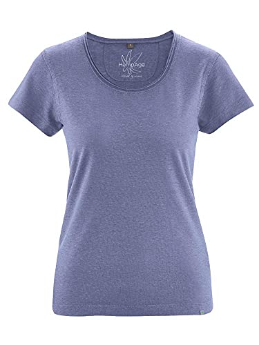 HempAge Damen T-Shirt Hanf/Bio-Baumwolle, Lavender, Gr. XXL von HempAge