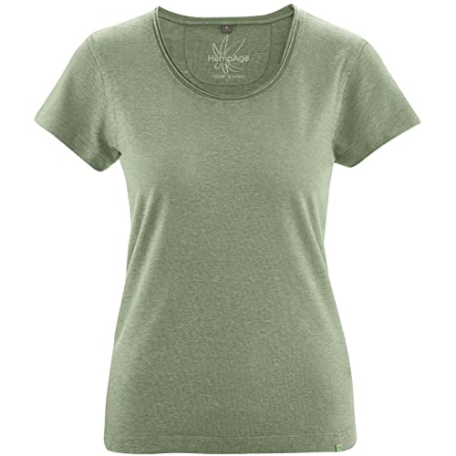 HempAge Damen T-Shirt Hanf/Bio-Baumwolle, Quartz, Gr. XL von HempAge