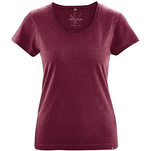 HempAge Damen T-Shirt Hanf/Bio-Baumwolle, Rioja, Gr. M von HempAge